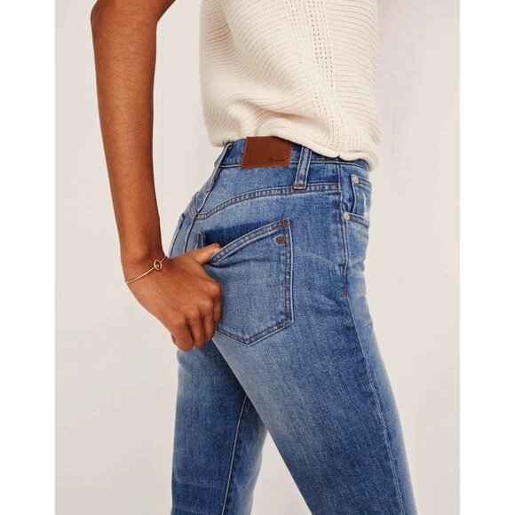 Madewell Jeans Size 27/28 High-Rise Slim BoyJean In Lita Wash: Step Hem Edition - Picture 4 of 14